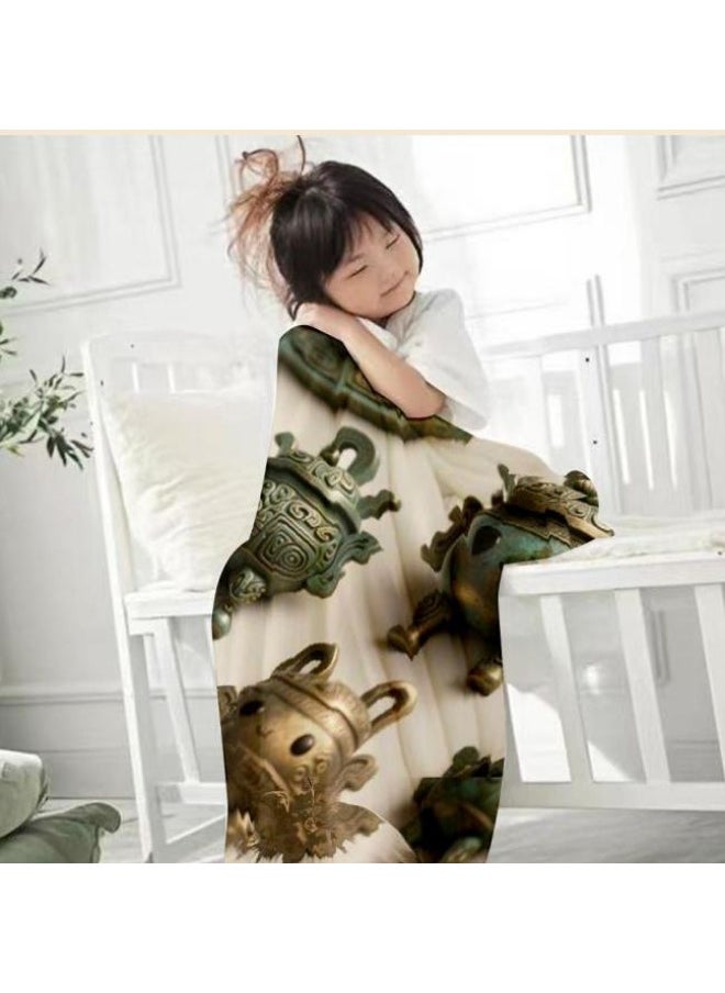 Children's or student cartoon flannel thin blanket (warm and comfortable, suitable for sleep, games) 100cm*150cm - 571