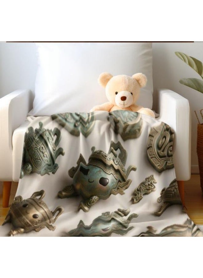 Children's or student cartoon flannel thin blanket (warm and comfortable, suitable for sleep, games) 100cm*150cm - 571