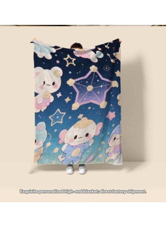 Children's or student cartoon flannel thin blanket (warm and comfortable, suitable for sleep, games) 100cm*150cm - 506