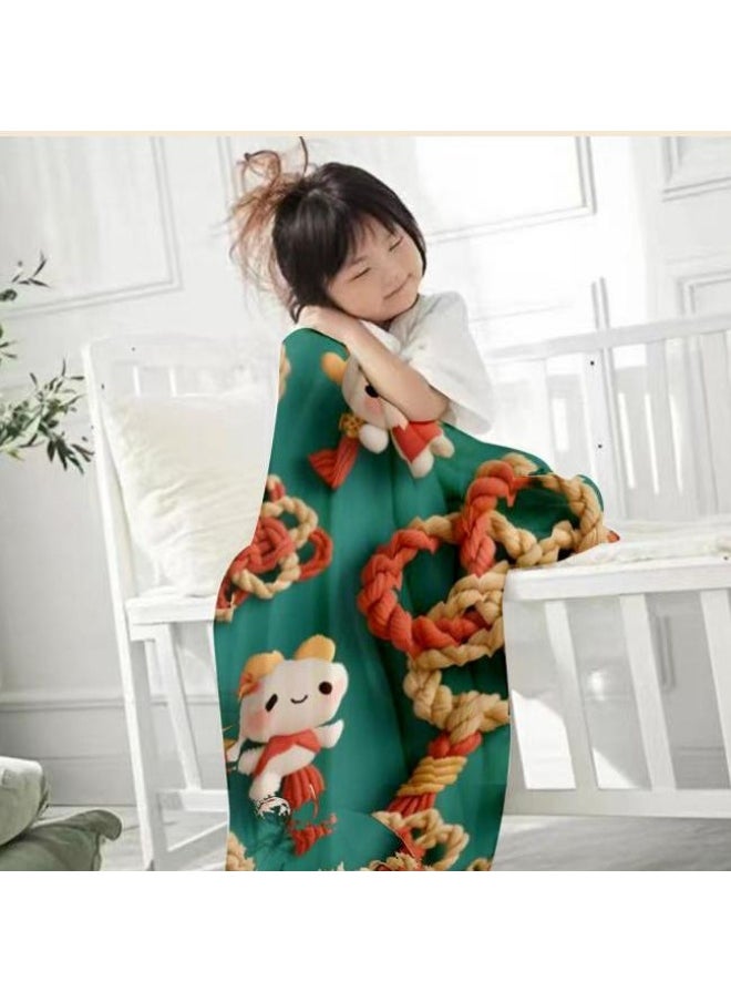 Children's or student cartoon flannel thin blanket (warm and comfortable, suitable for sleep, games) 100cm*150cm - 21
