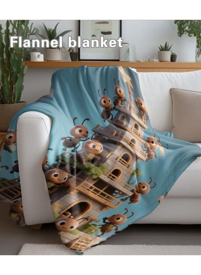 Children's or student cartoon flannel thin blanket (warm and comfortable, suitable for sleep, games) 100cm*150cm - 83