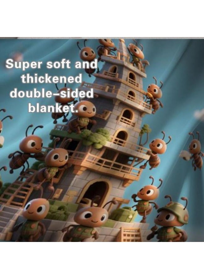 Children's or student cartoon flannel thin blanket (warm and comfortable, suitable for sleep, games) 100cm*150cm - 83