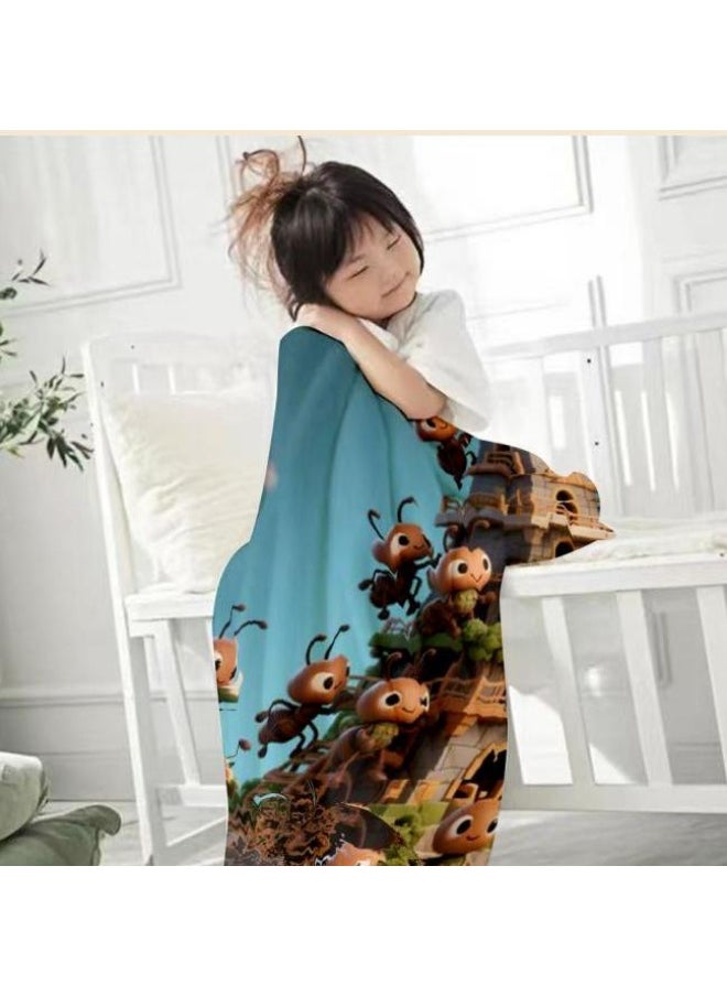 Children's or student cartoon flannel thin blanket (warm and comfortable, suitable for sleep, games) 100cm*150cm - 83