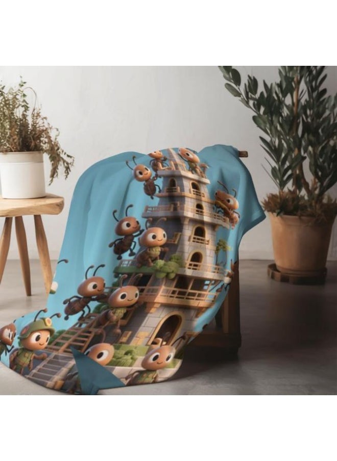 Children's or student cartoon flannel thin blanket (warm and comfortable, suitable for sleep, games) 100cm*150cm - 83
