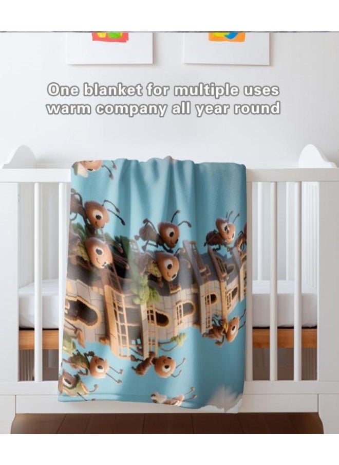Children's or student cartoon flannel thin blanket (warm and comfortable, suitable for sleep, games) 100cm*150cm - 83
