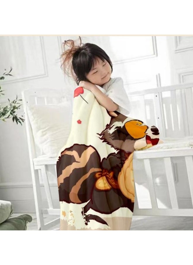 Children's or student cartoon flannel thin blanket (warm and comfortable, suitable for sleep, games) 100cm*150cm - 39