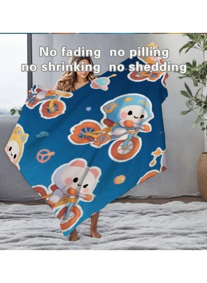Children's or student cartoon flannel thin blanket (warm and comfortable, suitable for sleep, games) 100cm*150cm