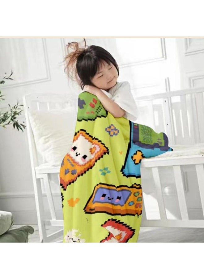 Children's or student cartoon flannel thin blanket (warm and comfortable, suitable for sleep, games) 100cm*150cm - 711