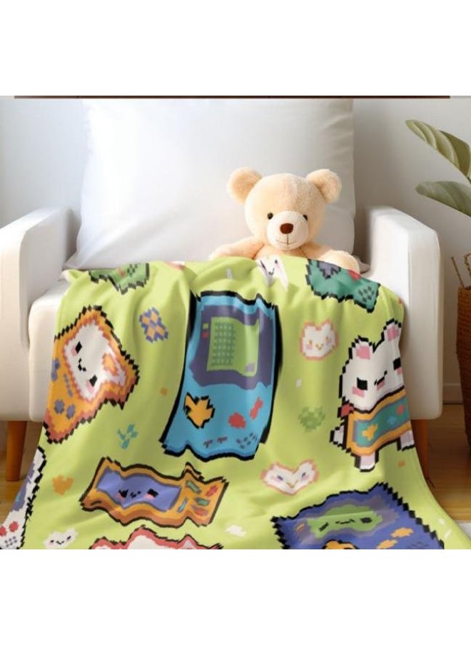 Children's or student cartoon flannel thin blanket (warm and comfortable, suitable for sleep, games) 100cm*150cm - 711
