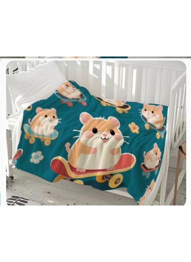 Children's or student cartoon flannel thin blanket (warm and comfortable, suitable for sleep, games) 100cm*150cm - 712
