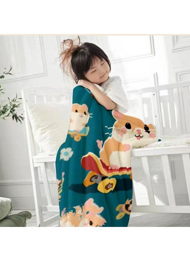 Children's or student cartoon flannel thin blanket (warm and comfortable, suitable for sleep, games) 100cm*150cm - 712