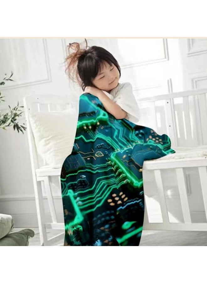 Children's or student cartoon flannel thin blanket (warm and comfortable, suitable for sleep, games) 100cm*150cm - 387
