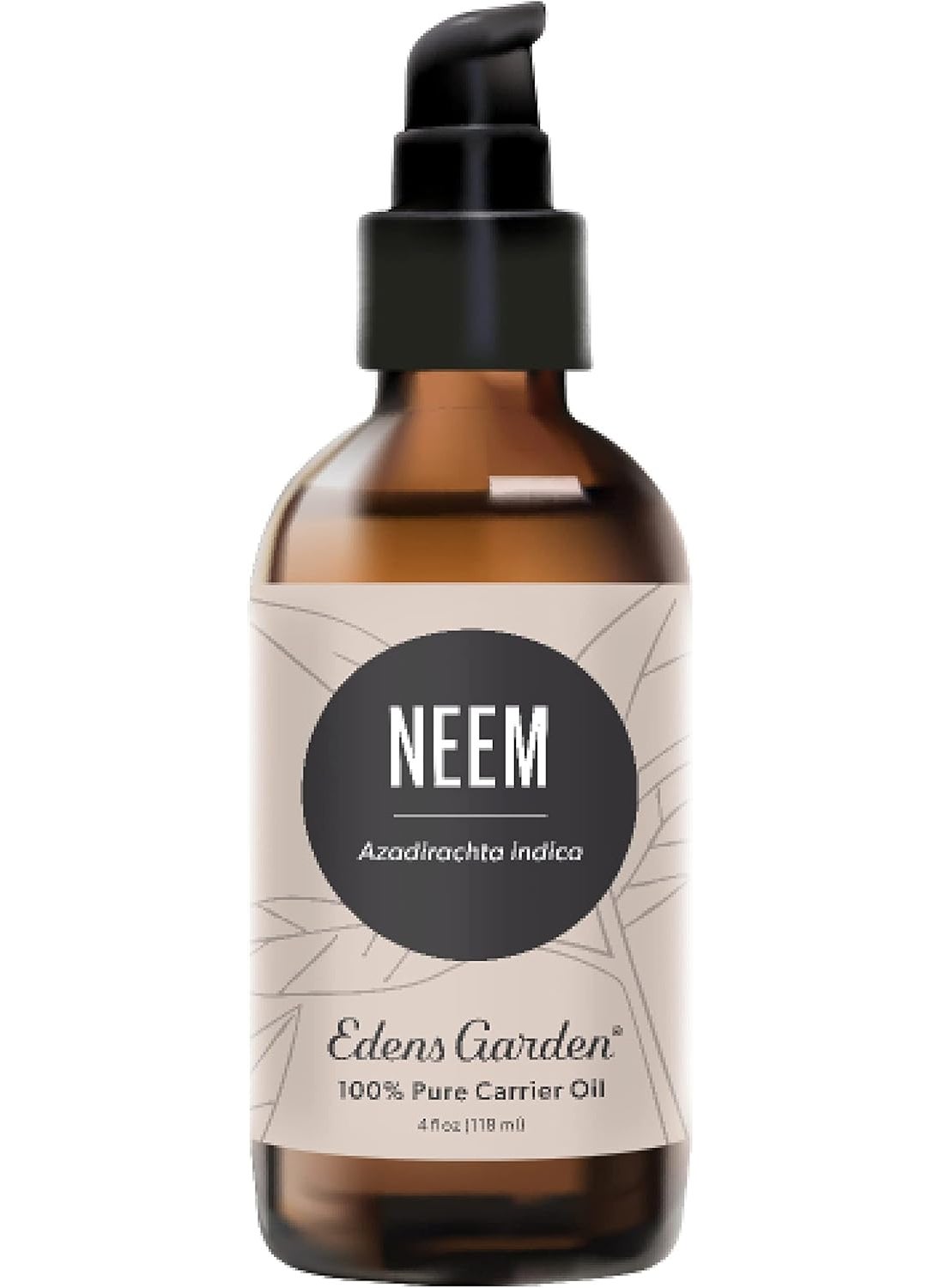 Edens Garden Neem Carrier Oil- 100% Pure Premium Cold Pressed & Hexane Free, Natural Moisturizer For Face, Skin, Healthy Hair, Scalp & Nail Care- For Diluting Essential Oils & Massage 118 ml (4 fl oz)