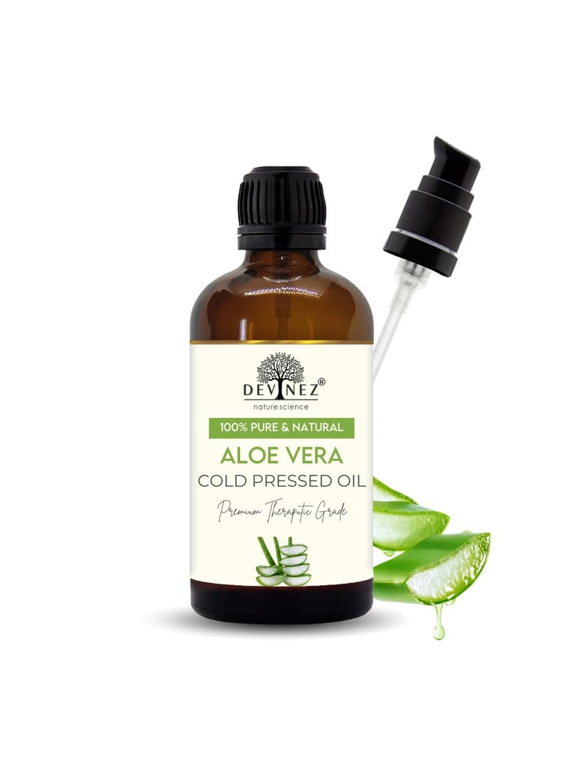 Devinez Aloe Vera Cold Pressed Oil | 100% Natural | 30ml | Multipurpose Skin & Hair Oil | with Lotion Pump