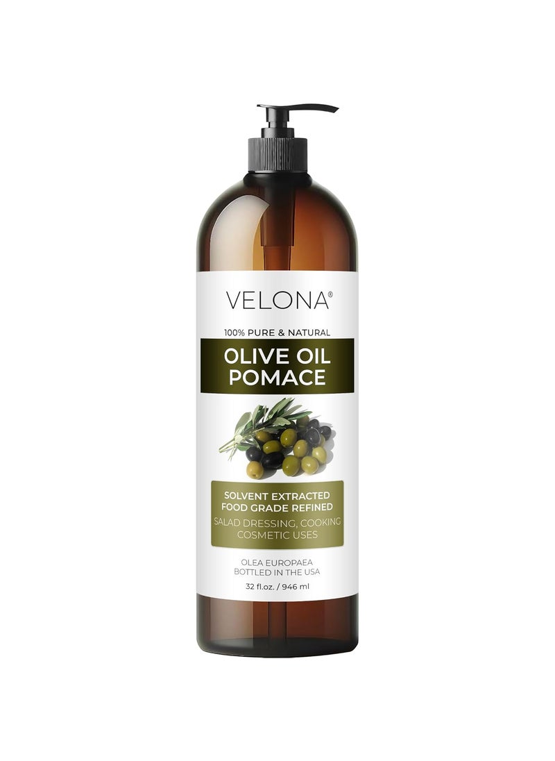 velona Olive Pomace Oil 32 Fl Oz | 100% Pure and Natural Carrier Oil | Refined | Cooking, Skin, Hair, Body & Face Moisturizing | Use Today - Enjoy Results