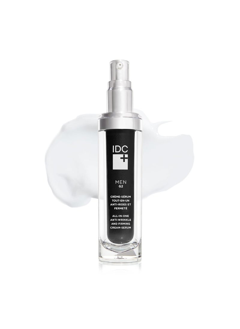 IDC Dermo Men G2 All-In-One Anti Aging Face Cream Serum for Men - 1 fl oz - Anti Wrinkle Face, Eyes And Neck Firming And Tightening Cream - Vegan Hydrating Face Serum Anti Wrinkle Pore Refining