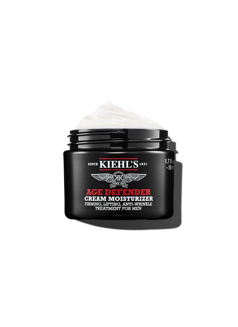 Kiehl's Age Defender Face Cream Moisturizer, Firming & Lifting Anti-Aging Treatment for Men, Gently Exfoliates, Minimizes Look of Fine Lines and Wrinkles, with Capryloyl Salicylic Acid & Caffeine