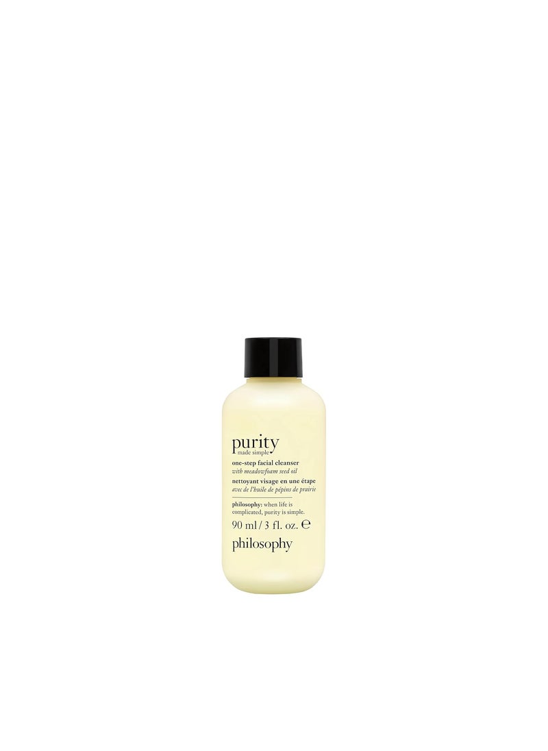 philosophy purity made simple one-step facial cleanser- with meadowfoam seed oil gently cleanses & melts away dirt, oil & stubborn makeup paraben-free face wash