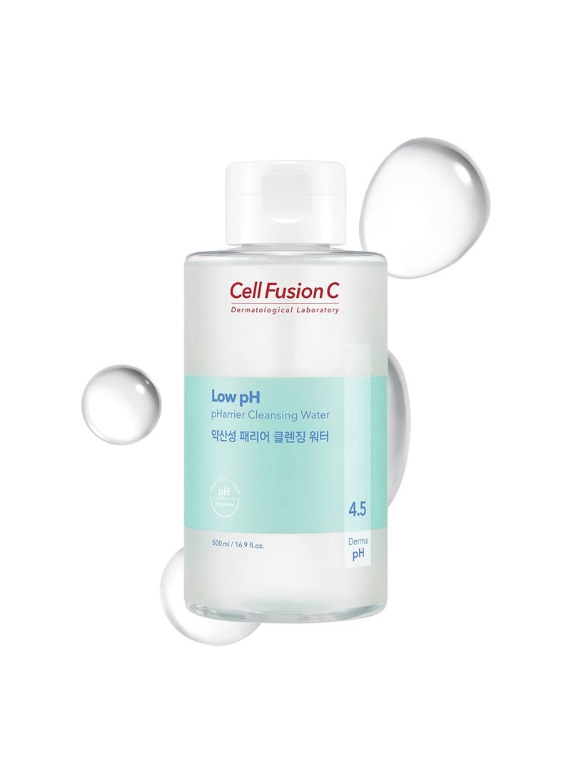 Cell Fusion C Low pH pHarrier Cleansing Water, pH Balancing Cleansing Water for Sensitive Skin, Gentle Exfoliation with PHA, No Eye Irritation, 16.9 fl.oz