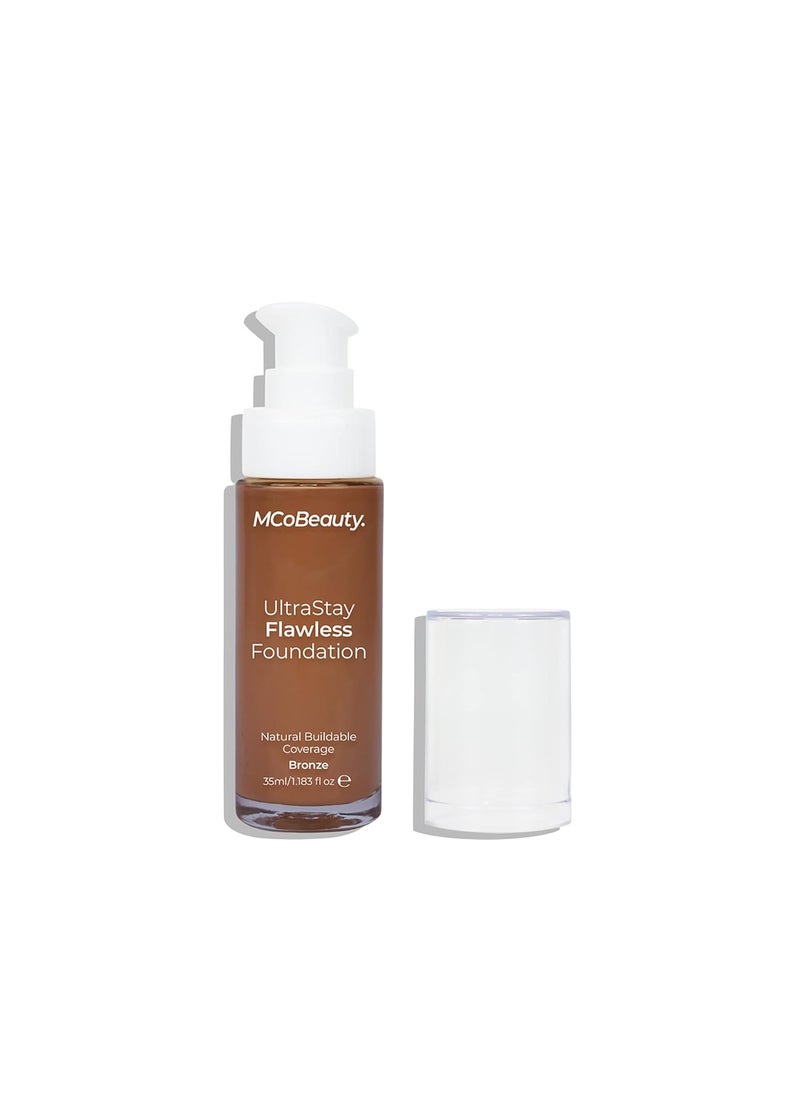 MCoBeauty Ultrastay Flawless Foundation - Offers Medium To Full Coverage With A Natural Matte Finish - Controls Oil - Rich In Antioxidants To Protect And Nourish The Skin - Bronze - 1.18 Oz