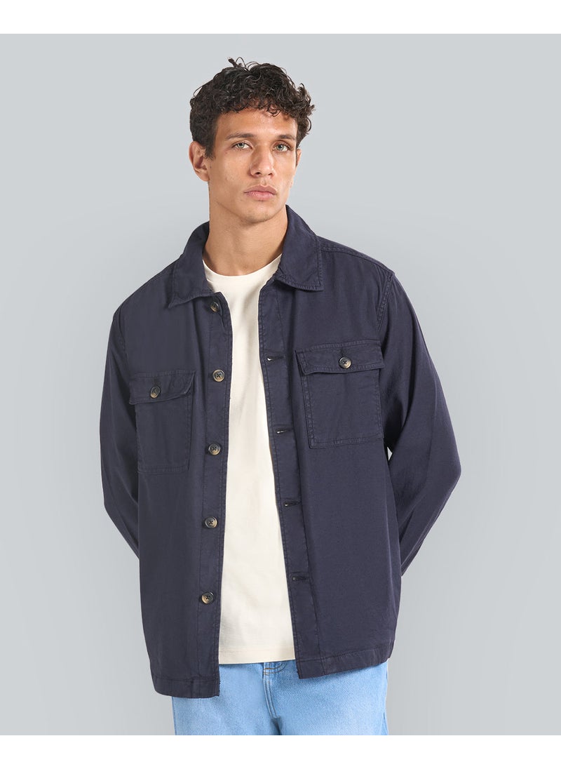 Regular Fit Cotton Linen Overshirt
