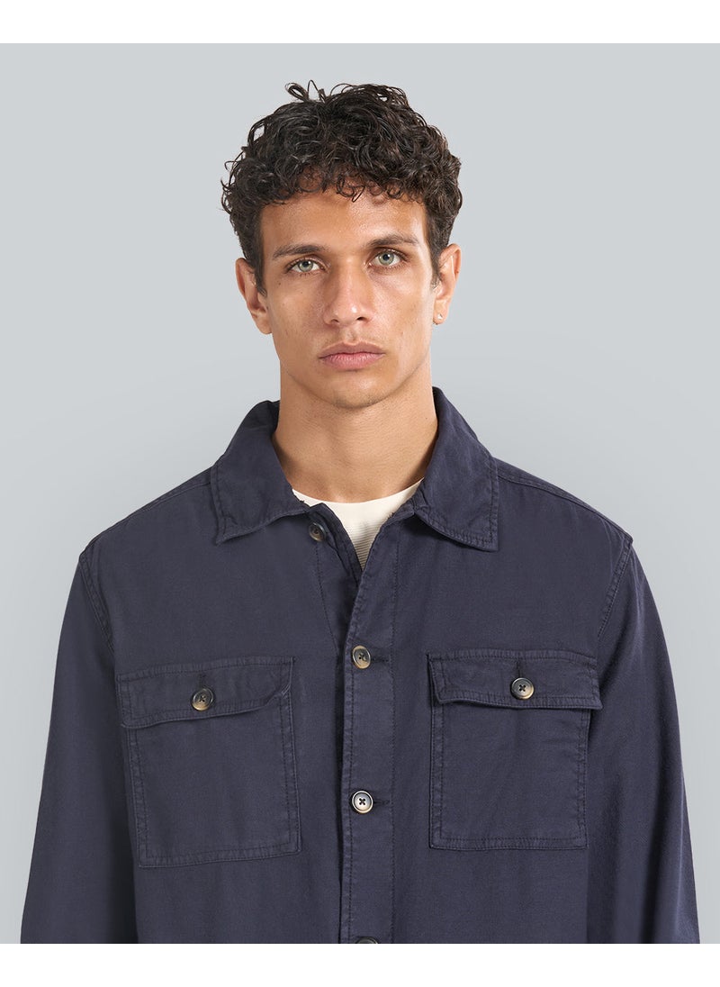 Regular Fit Cotton Linen Overshirt