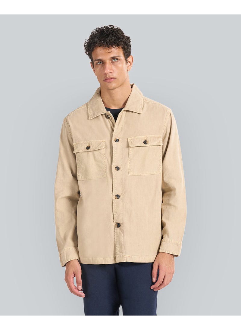 Regular Fit Cotton Linen Overshirt