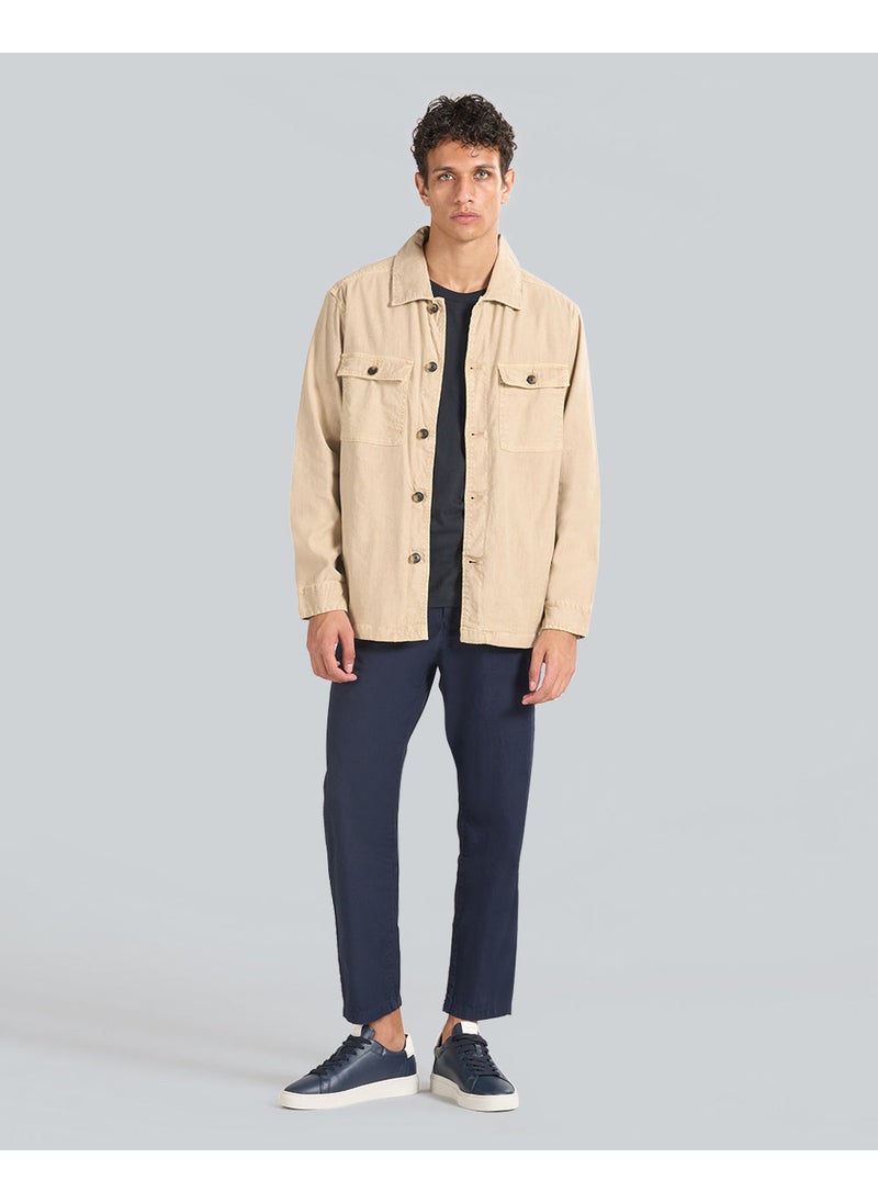 Regular Fit Cotton Linen Overshirt
