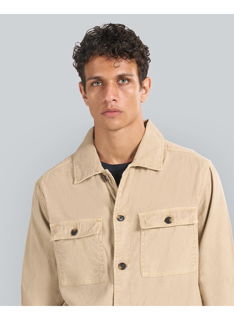 Regular Fit Cotton Linen Overshirt