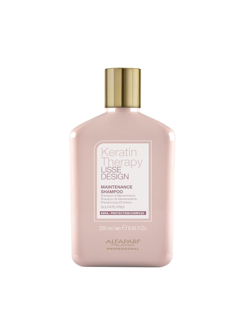 Alfaparf Milano Lisse Design Keratin Therapy Anti Frizz Hair Shampoo - Maintains Smoothing Keratin Hair Treatment + Vegetable Collagen for Hair Repair - (8.45 oz)