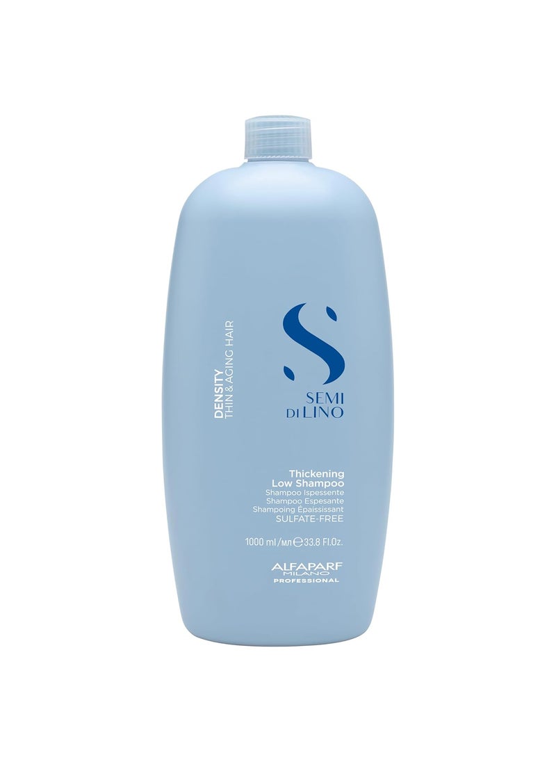 Alfaparf Milano Semi Di Lino Density Shampoo - Sulfate-Free Hair Thickening Shampoo - Gentle Cleansing Shampoo with Filler Complex - Protects & Hydrates for Long-Lasting Color