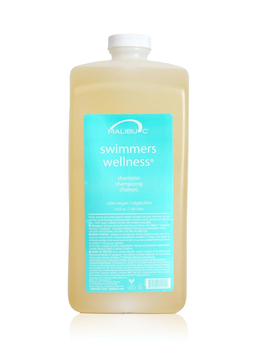 Malibu C Swimmers Wellness Shampoo - Protects Hair Against Chlorine Damage & Combats Brittle Hair - Swimmers Shampoo for Removing Pool Elements
