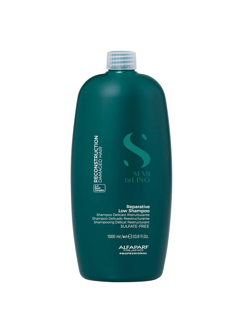 Alfaparf Milano Semi di Lino Reconstruction Reparative Sulfate Free Shampoo for Damaged Hair - Color Safe - Repairs, Restores Fiber & Elasticity - Paraben Free - Vegan