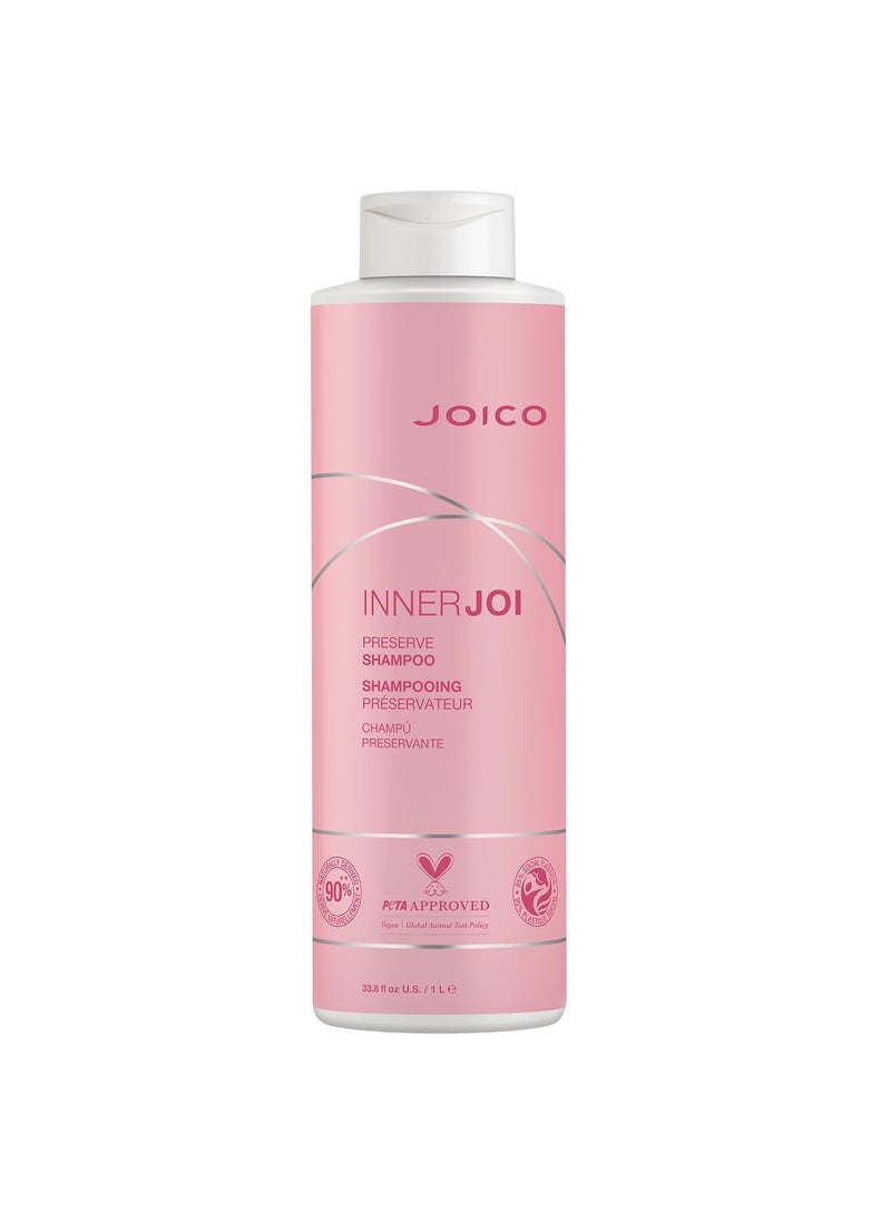 Joico InnerJoi Preserve Shampoo | For Color-Protection & Shine | For Color-Treated Hair | Sulfate & Paraben Free | Naturally-Derived Vegan Formula