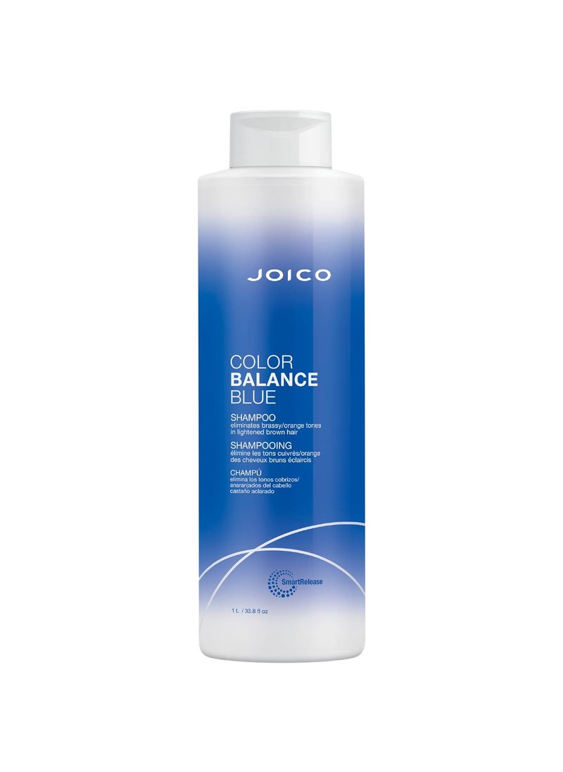 Joico Color Balance Blue Shampoo | For Lightened Brown Hair | Eliminate Brassy Orange Tones | Boost Color Vibrancy & Shine | Protect Against Harmful UV Radiation | With Rosehip Oil & Green Tea Extract