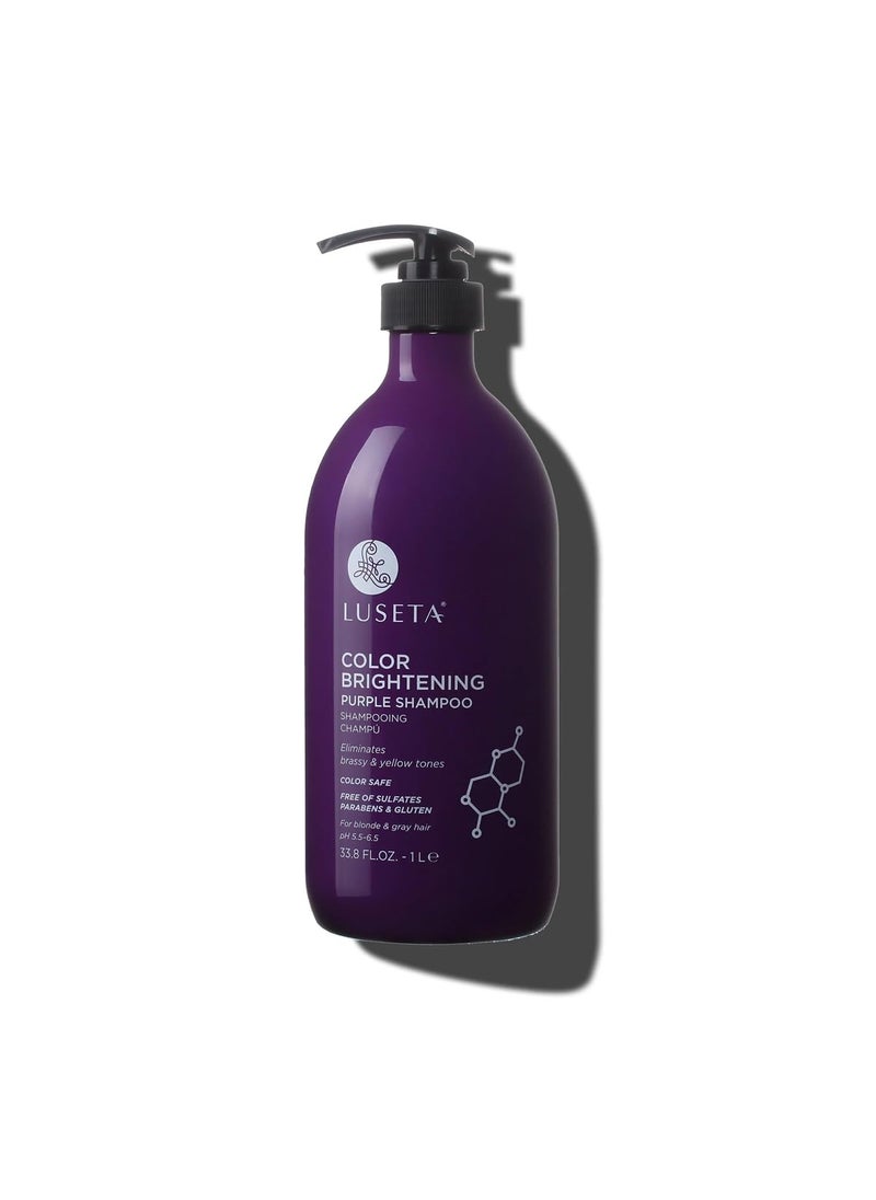 Luseta Purple Shampoo for Blonde, Grey, Color Treated and Women's Hair - 33.8oz, Sulfate & Paraben Free, Best for Curly and Damaged Hair