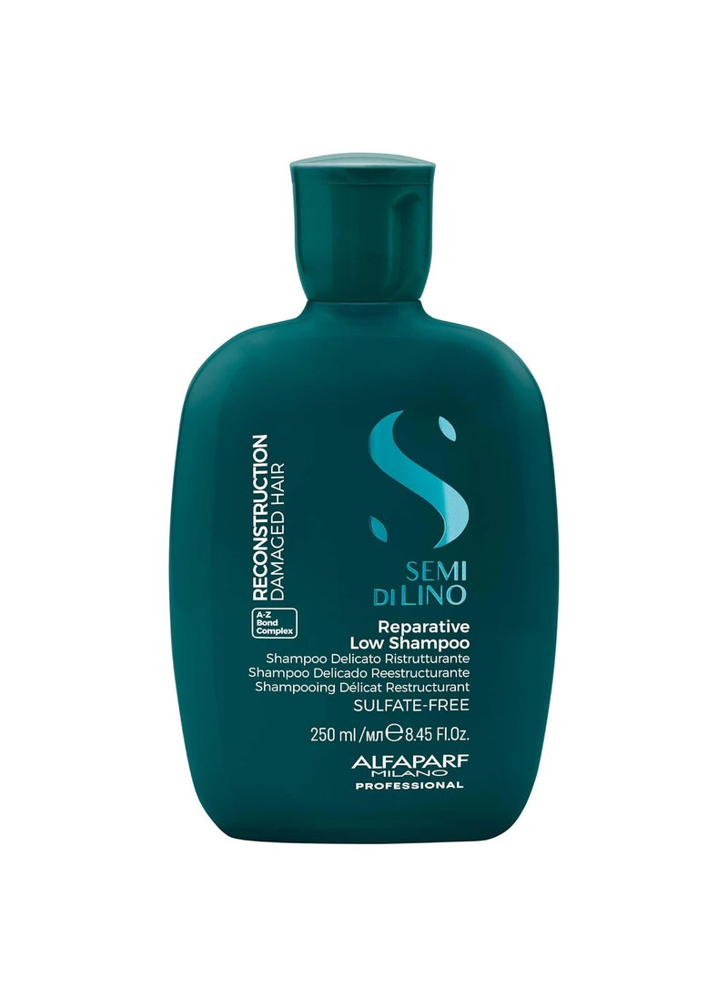 Alfaparf Milano Semi di Lino Reconstruction Reparative Sulfate Free Shampoo for Damaged Hair - Color Safe - Repairs, Restores Fiber & Elasticity - Paraben Free - Vegan