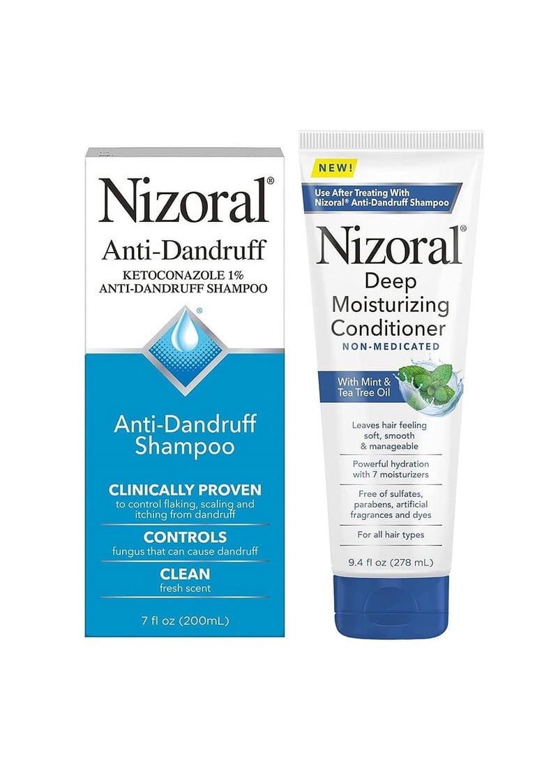 Nizoral Anti-Dandruff Shampoo, 7 Oz + Deep Moisturizing Conditioner, 9.4 Oz Bundle