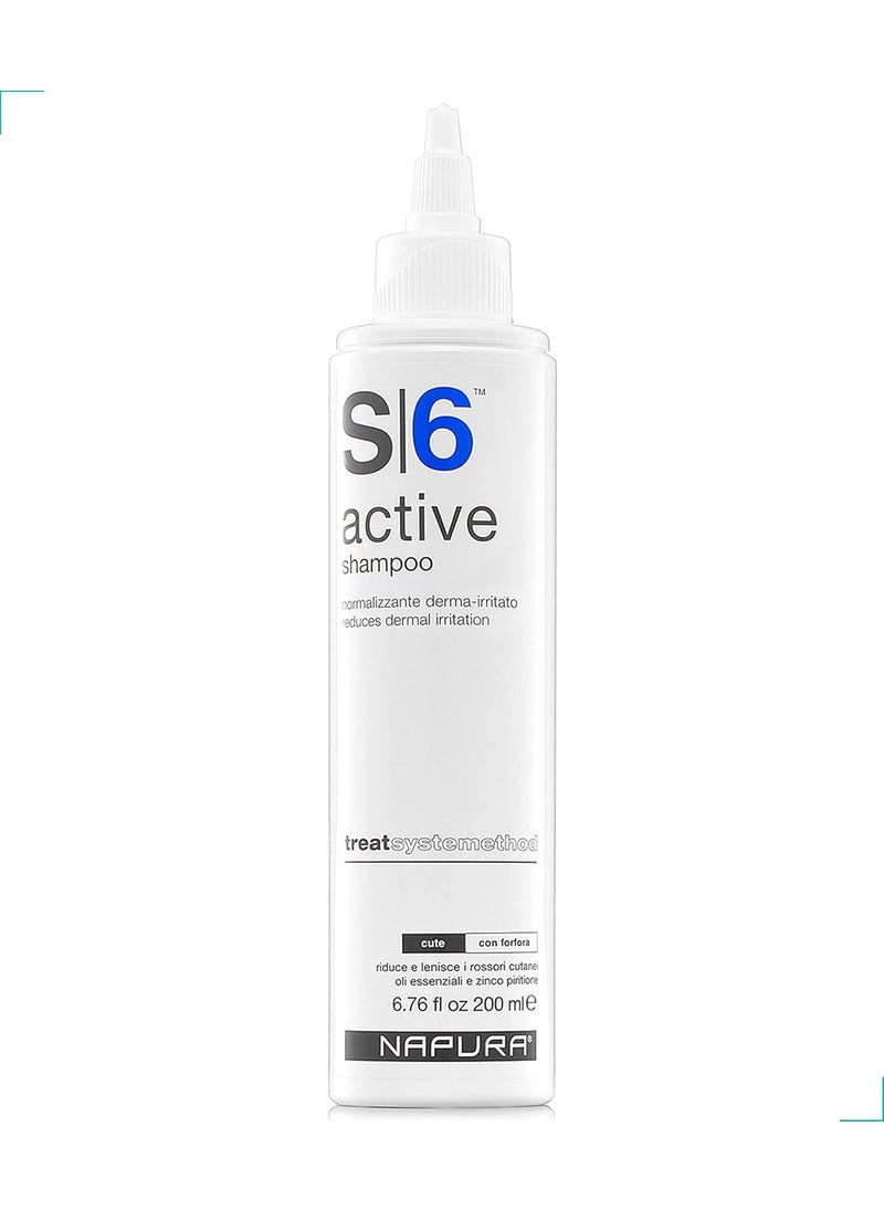 NAPURA S6 Anti Dandruff Shampoo with Tea Tree Oil, 1% Zinc and 1% Salicylic Acid - Natural Itchy Scalp Treatment (6.76 fl oz) for Men and Women
