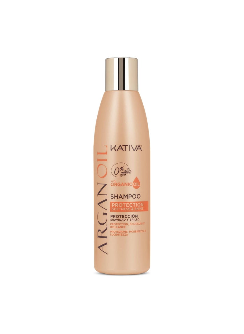 Kativa Organic Argan Oil Shampoo (8.45 Fl Oz), Protects and Moisturizes Hair for Softness, Flexibility, Shine, & Manageability, for Damaged, Porous or Dry Hair, Sulfate Free, Gluten Free, Paraben Free