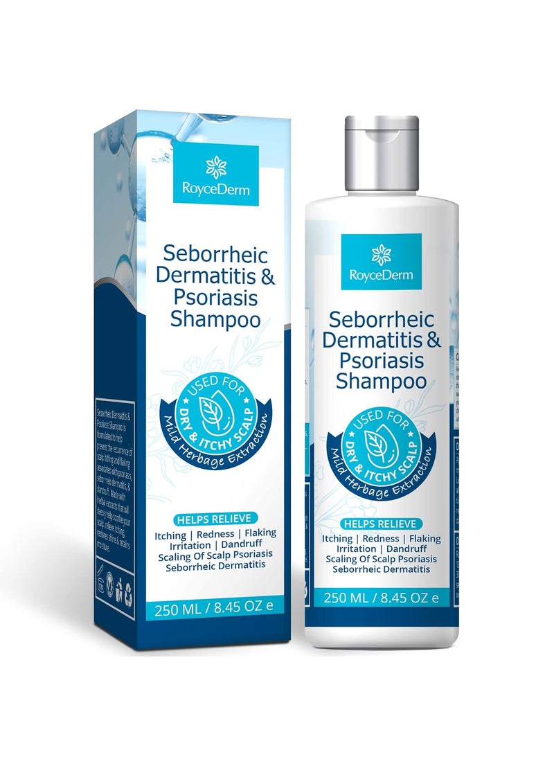 Roycederm Psoriasis Shampoo, Seborrheic Dermatitis Shampoo, Folliculitis Shampoo, Dandruff Shampoo, Scalp Psoriasis & Seborrheic Dermatitis Treatment, Dry Itchy Scalp Treatment