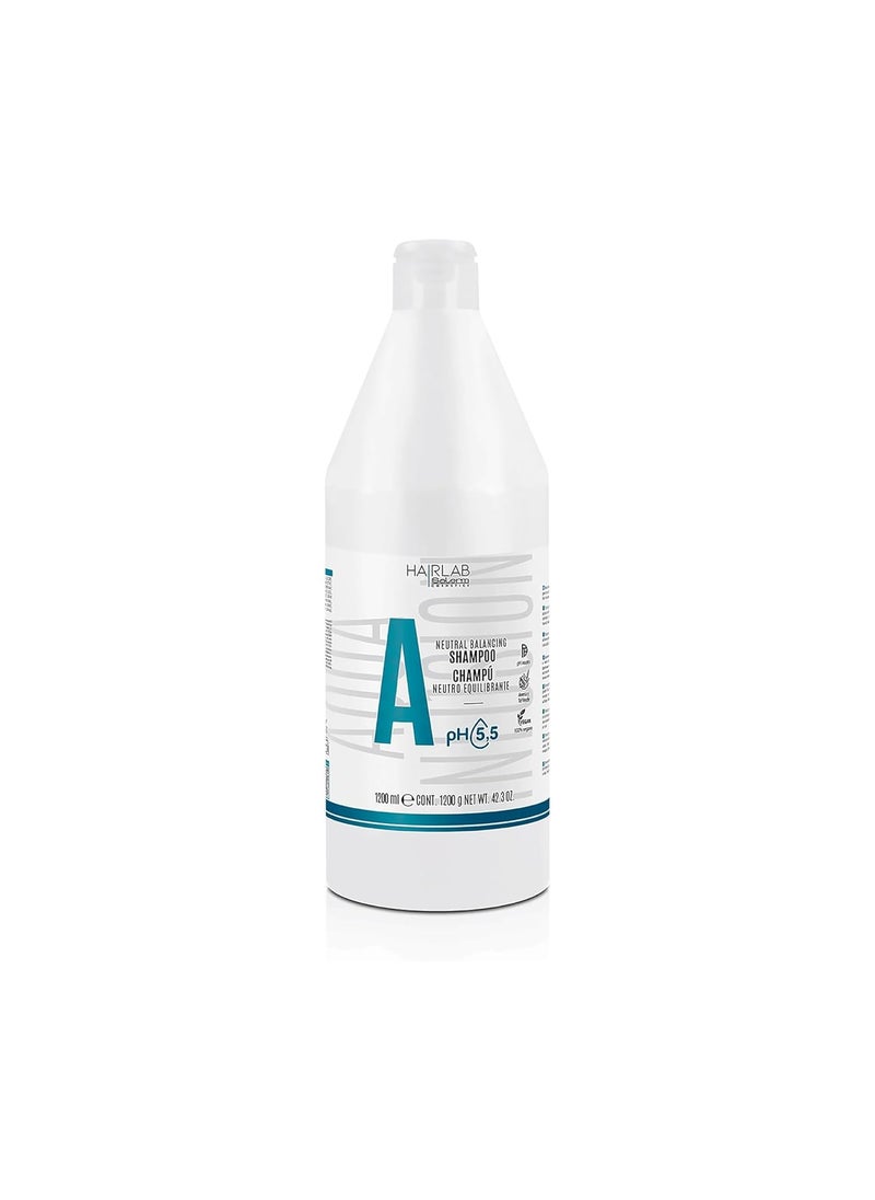 Salerm - Neutral Dermoprotective Shampoo - Hairlab Neutral Balancing - 1200 ml - Neutral pH - For All Hair Types - With Vitamins B and C - Hydrates and Cares for the Scalp - Anti-Frizz