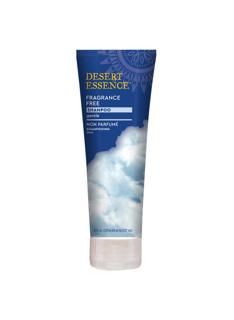 Desert Essence Organic Fragrance Free Shampoo - 8 fl oz - 2 Pack - Pure, Unscented - w/Aloe Vera, Jojoba Oil, Pro-Vitamin B5 - Calms, Soothes Sensitive Scalp - Nourishing, Revitalizing - No Parabens