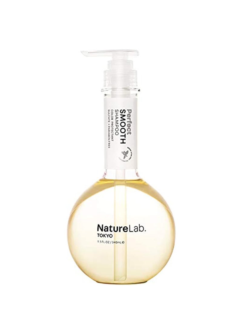 NATURELAB. TOKYO Perfect Smooth Shampoo: Weightless Frizz Control for Smoother, Healthier Hair and Scalp I 11.5 FL OZ / 340ml