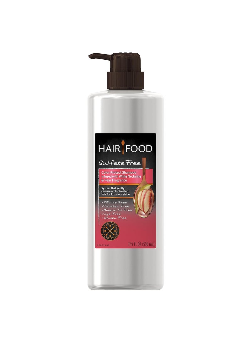 Hair Food Sulfate Free Color Protect Shampoo with White Nectarine & Pear Fragrance, 17.9 Fluid Ounce