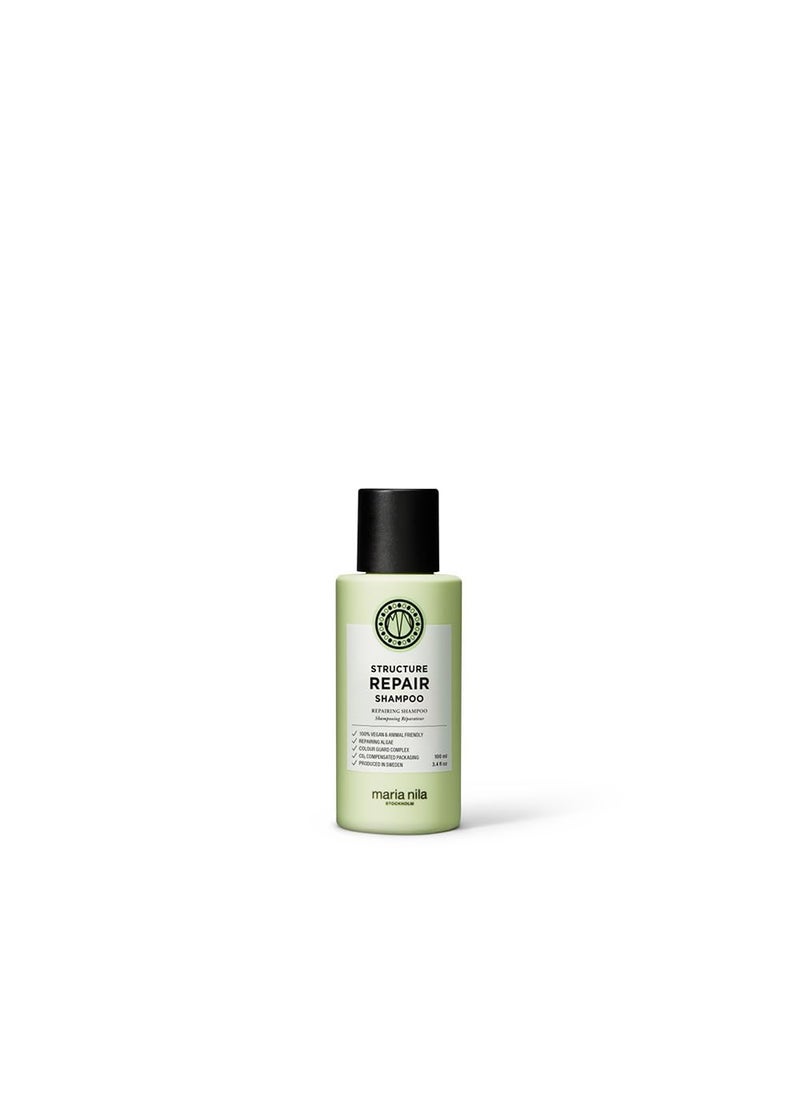 Maria Nila Structure Repair, Shampoo 3.4 Fl Oz, For Damaged & Chemically Treated Hair, Algae Extract Rebuilds & Moisturizes, 100% Vegan & Sulfate/Paraben free