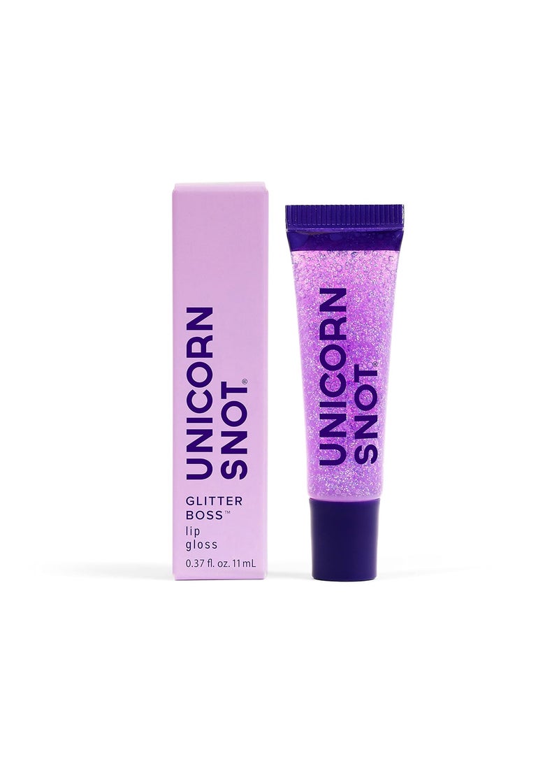 UNICORN SNOT Glitter Lip Gloss - Sparkly Lip Shine - Stocking Stuffers for Women, Gifts for Teen Girls - Vegan & Cruelty-Free Non-Sticky Formula Gloss Glitter Makeup - Holographic Purple (Orchid)