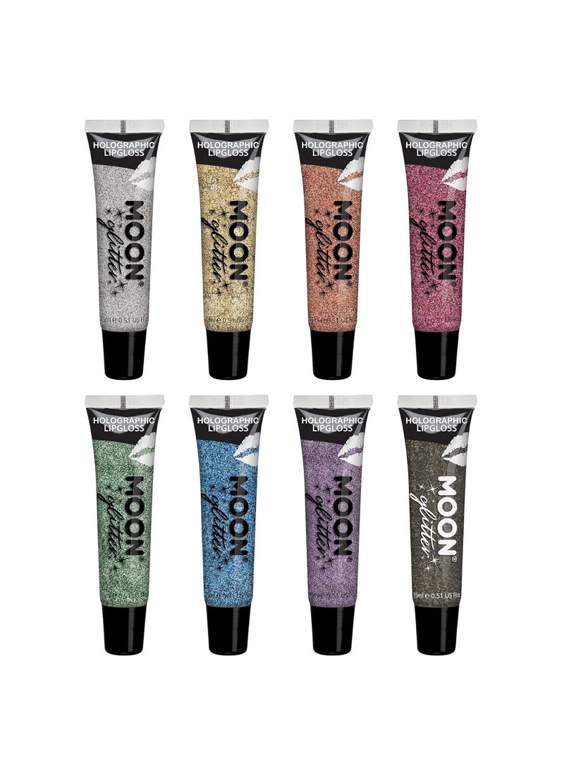 Holographic Glitter Lipgloss by Moon Glitter - 0.50fl oz - Set of 8