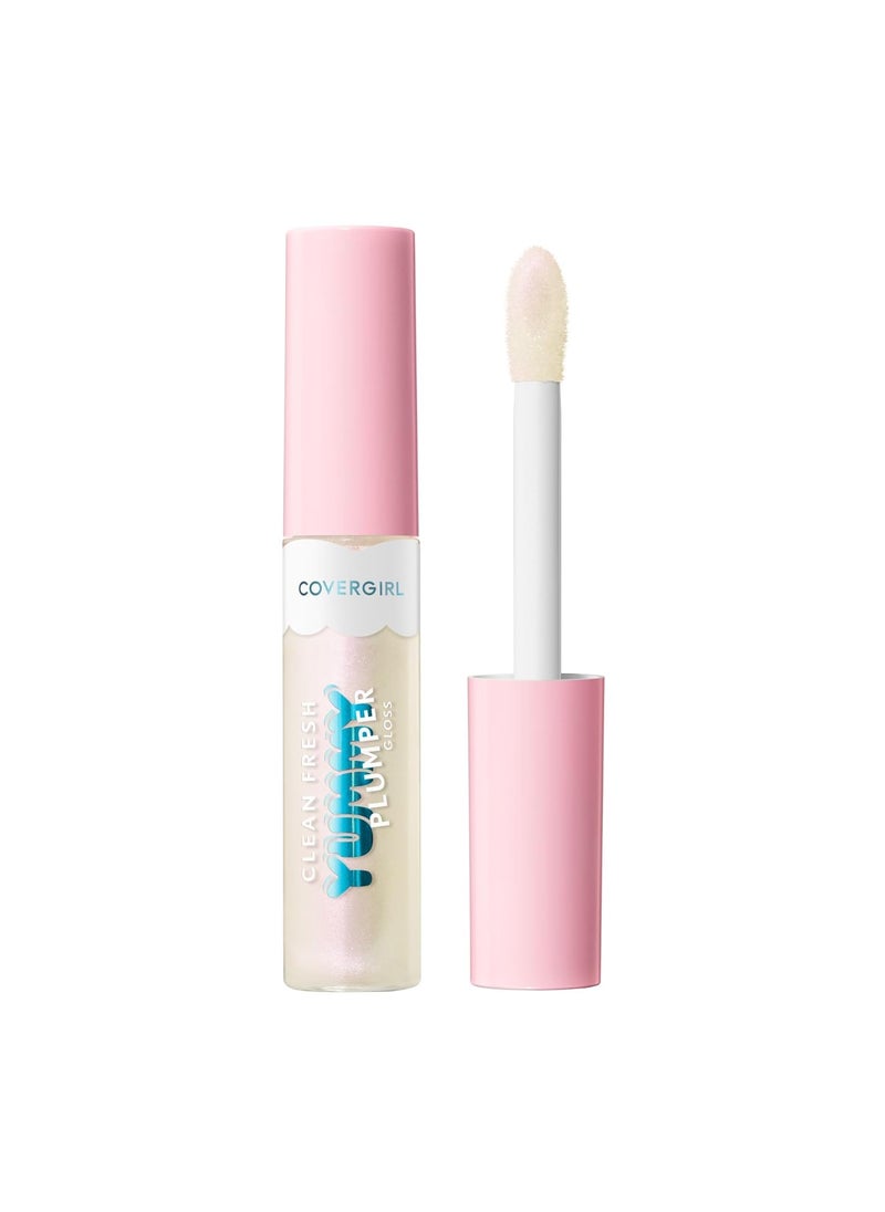 Covergirl Clean Fresh Yummy Plumper Lip Gloss, 780 Freeze The Day, Shiny, Vegan Formula, Easy to Apply, Minty Flavor, 0.33oz