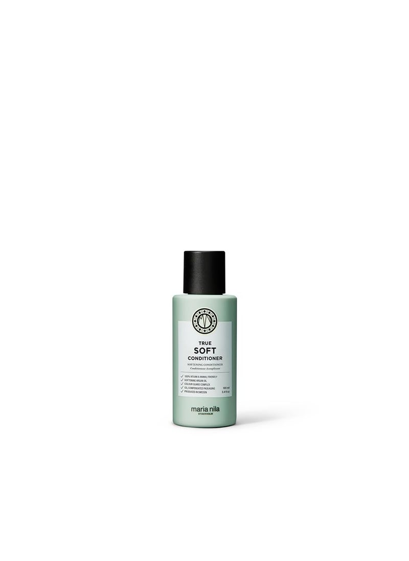 Maria Nila True Soft, Conditioner 3.4 Fl Oz, For Dry Hair, Argan Oil Remoisturises & Reduces Frizz, 100% Vegan & Sulfate/Paraben free